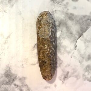 Hand Carved Artisan Stone Pendant Necklace Bamboo Jaguar Leopard Panther